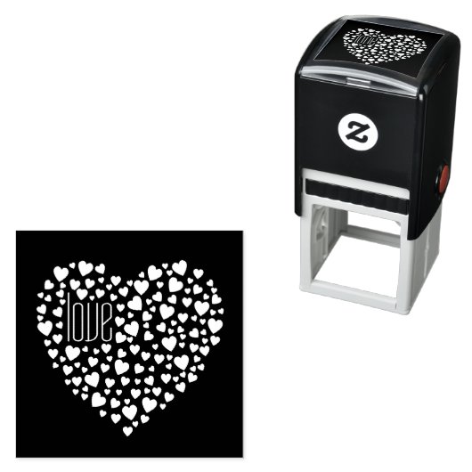 Herz voll Herz Liebe Weiß Permastempel (Beispiel)