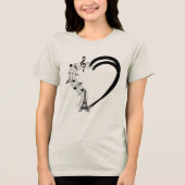 Herz voller Blume & Musik Tri-Blend Shirt (Vorderseite)