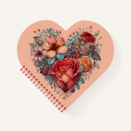 Herz voller Blume Notizblock (Vorderseite)