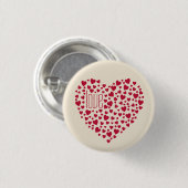 Herz voller Herz-Liebe Rot Button (Vorne & Hinten)