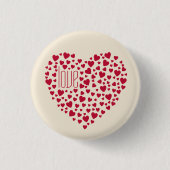 Herz voller Herz-Liebe Rot Button (Vorderseite)