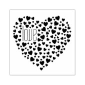 Herz voller Herz-Liebe Schwarz Gummistempel (Prägung)