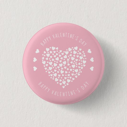 Herz voller Herz Valentinstag Button (Vorderseite)