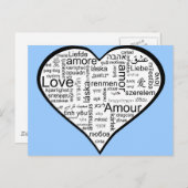 Herz voller Liebe in verschiedenen Sprachen Postkarte (Vorne/Hinten)