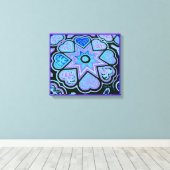 'Herz voller Liebe' Panel Print (Rechte) (Blau) Leinwanddruck (Insitu (Holzboden))