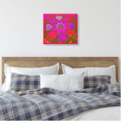 'Herz voller Liebe' Panel Print (Rechte) (Rosa) Leinwanddruck (Insitu (Schlafzimmer))