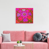 'Herz voller Liebe' Panel Print (Rechte) (Rosa) Leinwanddruck (Insitu (Wohnzimmer))