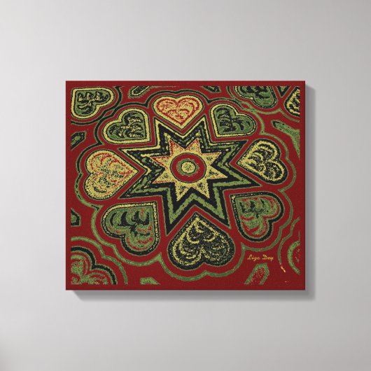 "Herz voller Liebe" Panel (Rustik) (Burgund) Leinwanddruck (Vorderseite)