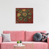 "Herz voller Liebe" Panel (Rustik) (Burgund) Leinwanddruck (Insitu (Wohnzimmer))