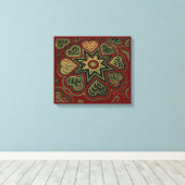 "Herz voller Liebe" Panel (Rustik) (Burgund) Leinwanddruck (Insitu (Holzboden))