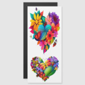 Herz von Blume und Schmetterlingen Magnetkarte (Vorne/Hinten)