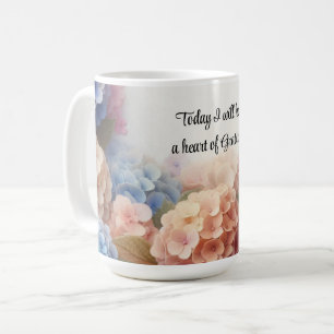 Herz von Dankbarkeit Hydrangeas Kaffee Tasse