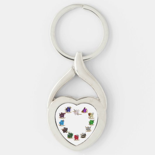 Herz von Dungeons and Dragons Class Würfeln Schlüsselanhänger (Vorderseite)