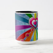 Herz von Farben Zweifarbige Tasse (Mittel)