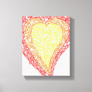 Herz von goldummantelten Canvas Leinwanddruck