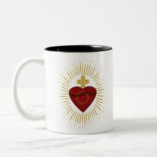 Herz von Jesus Zweifarbige Tasse (Links)