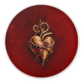 Herz von Leidenschaft, Romantik und Liebe. Keramikknauf (Vorderseite)