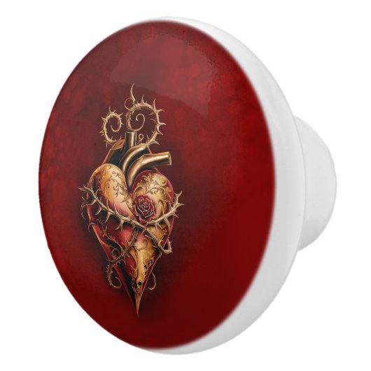 Herz von Leidenschaft, Romantik und Liebe. Keramikknauf (Rechts)