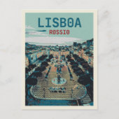 Herz von Lissabon Charm Rossio Square Illustration Postkarte (Vorderseite)