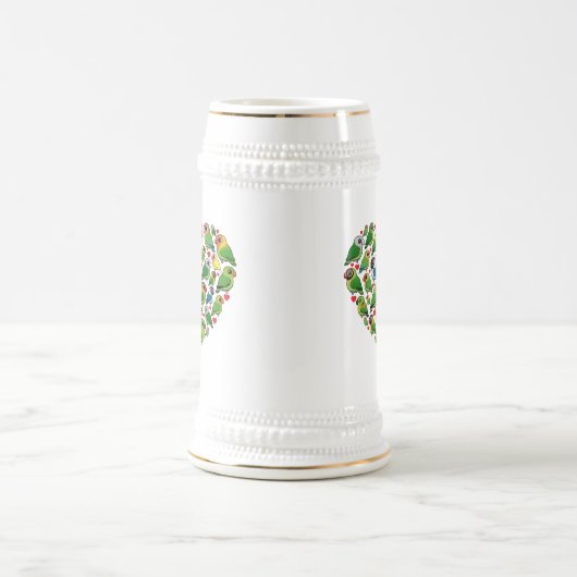 Herz von Lovebirds Bierglas (Mittel)
