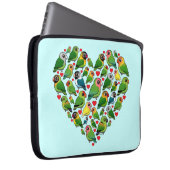 Herz von Lovebirds Laptopschutzhülle (Vorne Rechts)