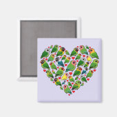 Herz von Lovebirds Magnet (Vorderseite/Rückseite)