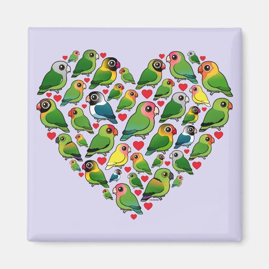 Herz von Lovebirds Magnet (Vorne)