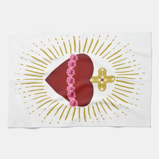 Herz von Maria Geschirrtuch (Horizontal)