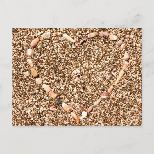 Herz von Muscheln Postkarte (Vorderseite)