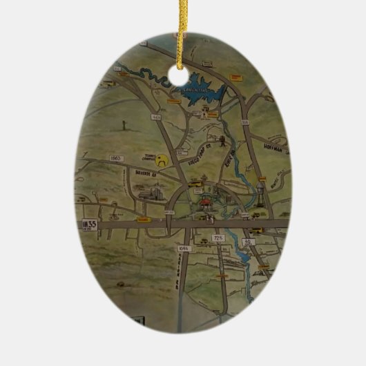 Herz von neuem Braunfels, Texas Keramikornament (Vorne)