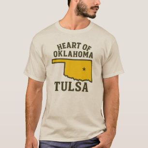 Herz von Oklahoma Tulsa Staat Map Design T-Shirt