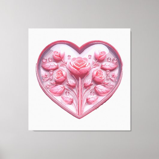 Herz von Rose Leinwanddruck (Vorderseite)