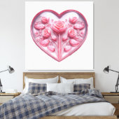 Herz von Rose Leinwanddruck (Insitu (Schlafzimmer))