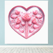 Herz von Rose Leinwanddruck (Insitu (Holzboden))