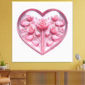 Herz von Rose Leinwanddruck (Insitu (Wohnzimmer))