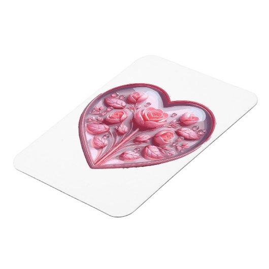 Herz von Rose Magnet (Linke Seite)