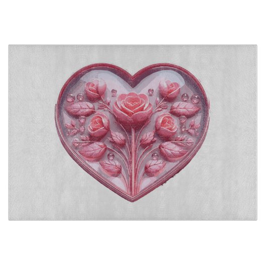 Herz von Rose Schneidebrett (Vorderseite)