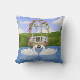 Herz von Schwänen Kissen