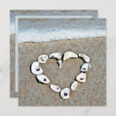Herz von Seashells am Brautparty Beach Einladung (Vorne/Hinten)