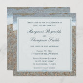 Herz von Seashells am Strand Einladung zur Hochzei (Vorne/Hinten)