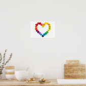 Herz von Stolz hergestellt mit Regenbogen-Blume Poster (Küche)