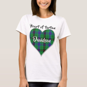 Herz von Tartan Clan Davidson Kariert T-Shirt
