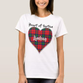 Herz von Tartan Clan Lindsay Kariert T-Shirt (Vorderseite)