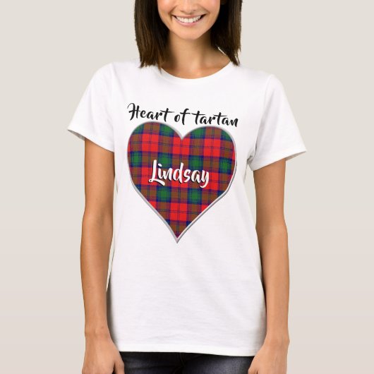 Herz von Tartan Clan Lindsay Kariert T-Shirt (Vorderseite)
