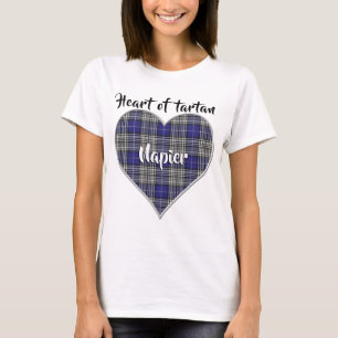 Herz von Tartan Clan Napier Kariert T-Shirt
