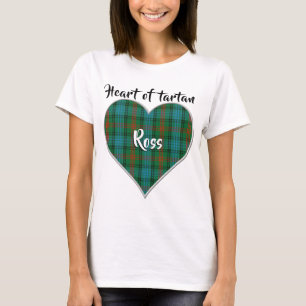 Herz von Tartan Clan Ross Kariert T-Shirt