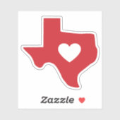 Herz von Texas Staat Anpassbare Die Sticker (Blatt)