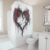 Herz von Thornen und Rose Duschvorhang (Beispiel)