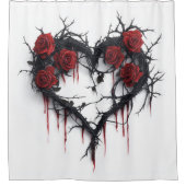 Herz von Thornen und Rose Duschvorhang (Vorderseite)