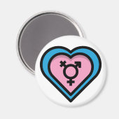 Herz von Trans Pride Magnet (Vorderseite/Rückseite)